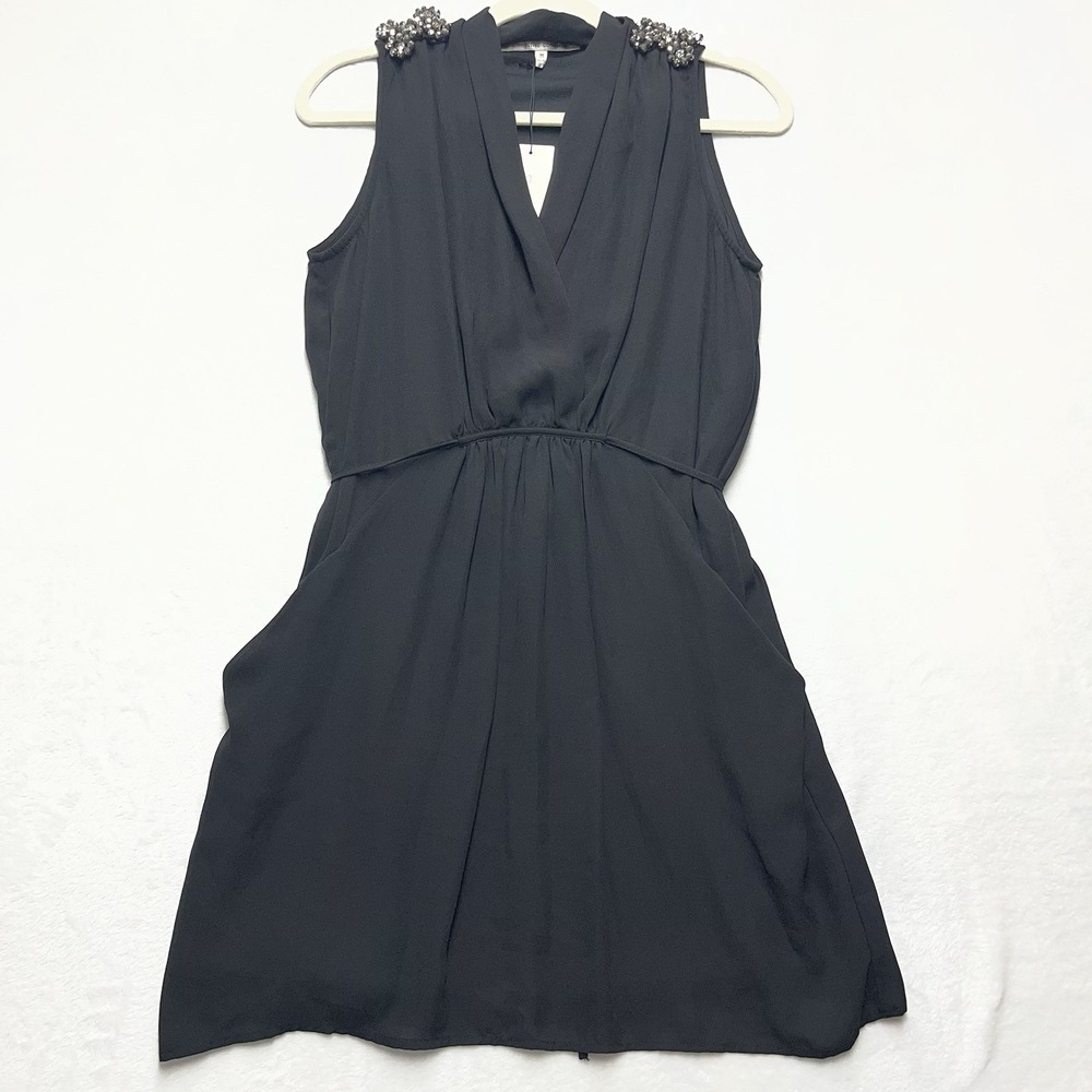 Collective Concepts Pocket Dress Womens Medium Black Rhinestone Cocktail‎  NEW